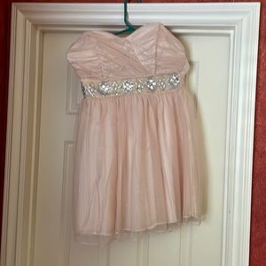 Windsor strapless light pink/ crème sparkle dress size 8